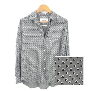 Grayson "The Hero Shirt" Heart Print Button Front Lyocell Long Sleeve Medium